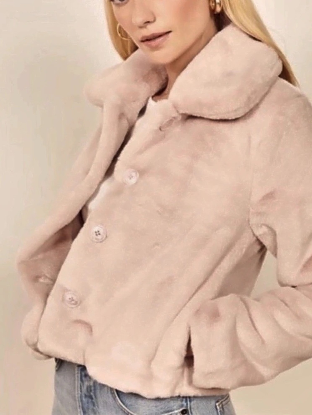 Reformation Hampton Coat Pink Teddy Jacket - Picture 3 of 4